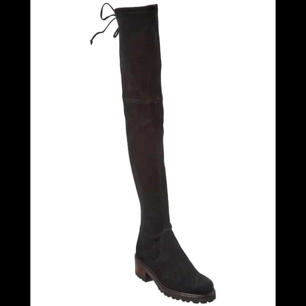 Stuart Weitzman Vanland Suede Knee-High Boot Black Size 8.5